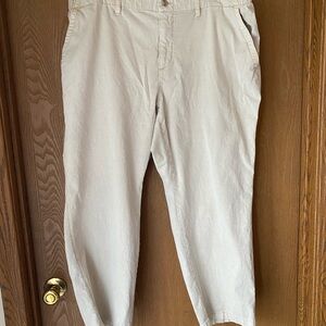 Old Navy 2x Womens Tan Khaki Chinos Elastic Waistband Pants